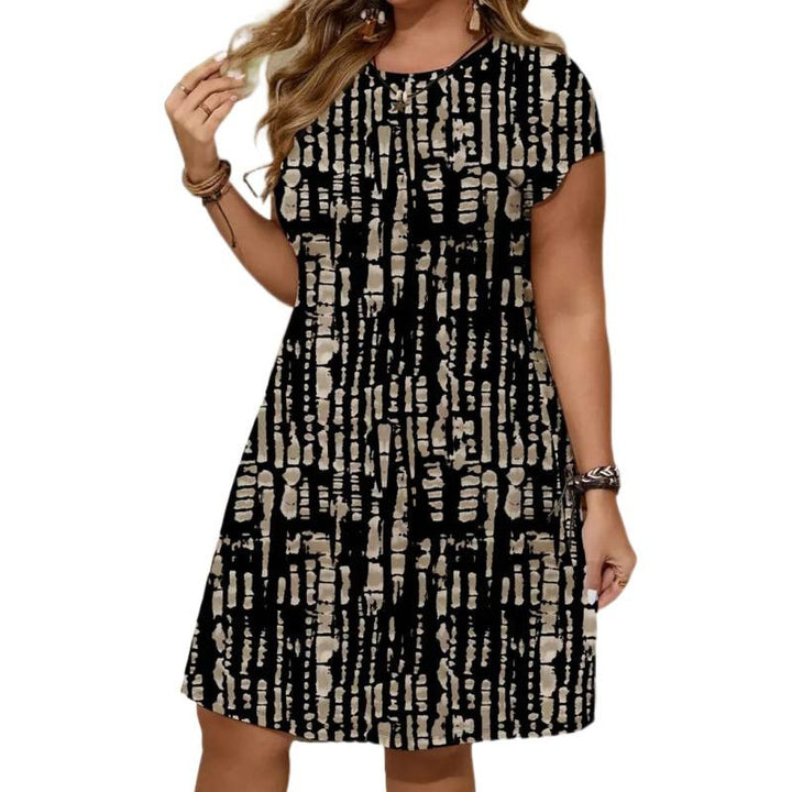 Damen lässiges Freizeitkleid mit modernem Mustermix Drune
