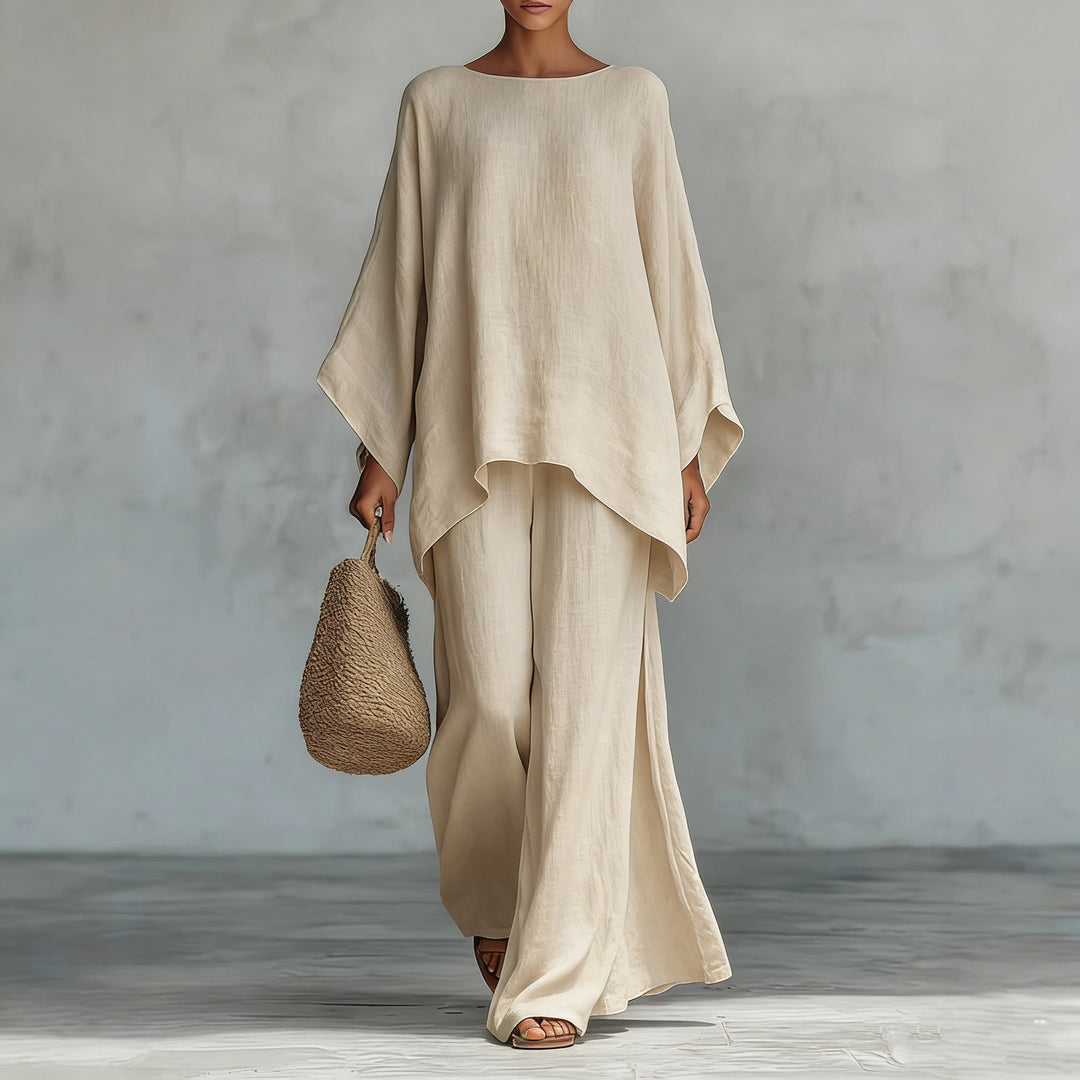 Damen luftiges Set aus weichem Stoff mit weitem Schnitt Drune