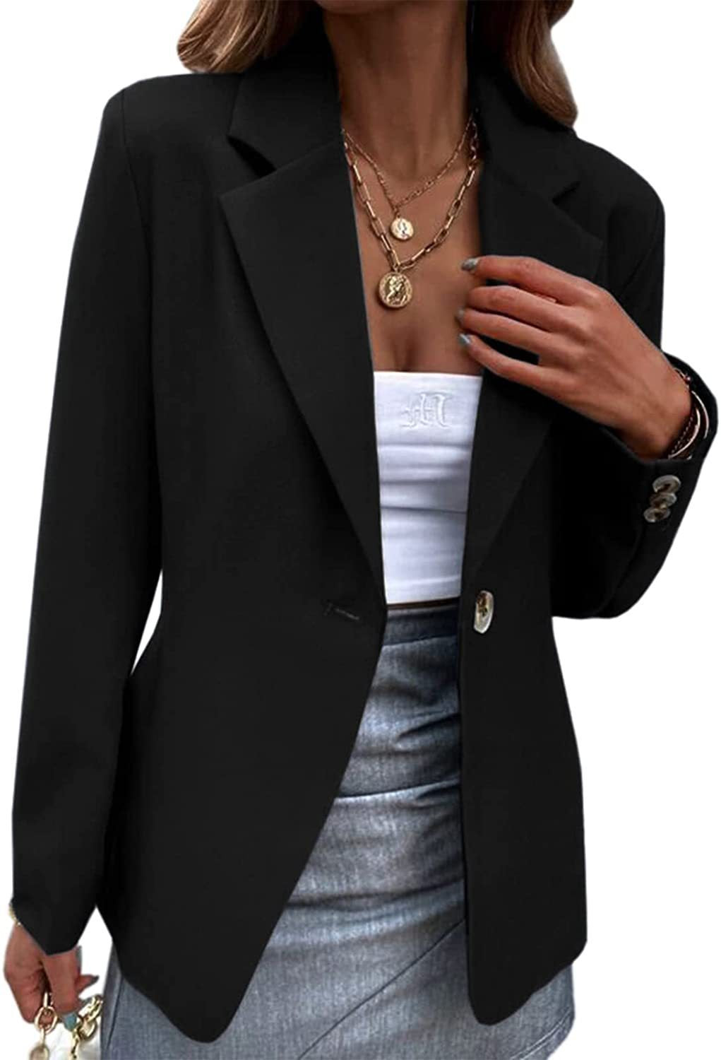 Damen eleganter und stilvoller Blazer mit schmaler Passform Drune