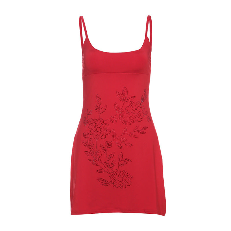 Damen Sommerkleid mit eleganter Blumenapplikation Drune