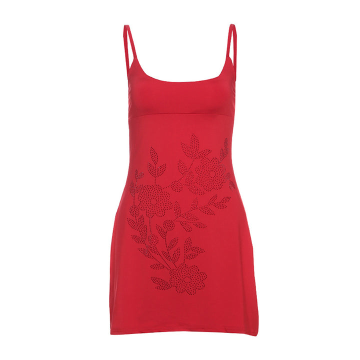 Damen Sommerkleid mit eleganter Blumenapplikation Drune