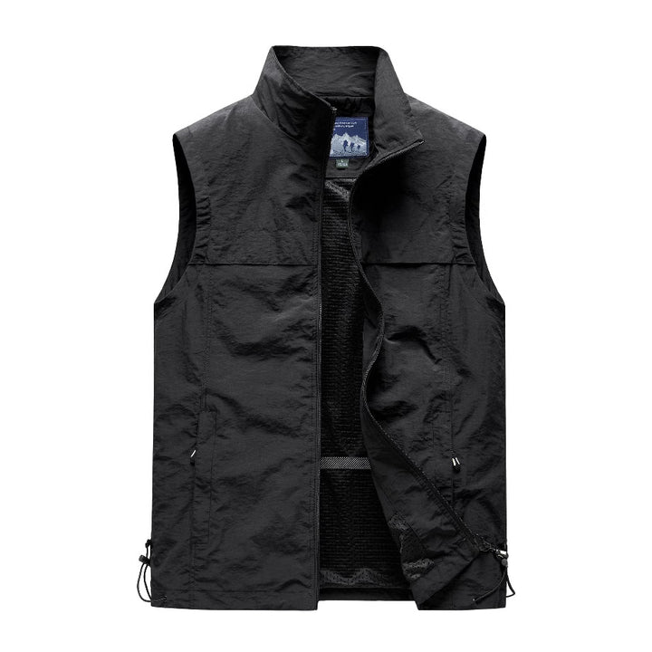 Herren nan leichte winddichte Outdoorweste mit Reißverschlusstaschen und atmungsaktivem Mesh-Futter Drune