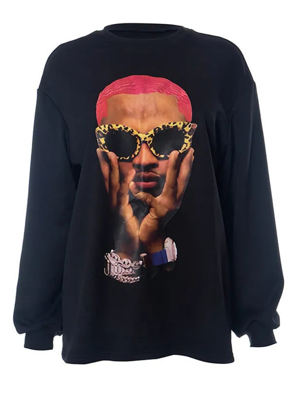Damen Sweatshirt mit künstlerischem Druck Drune