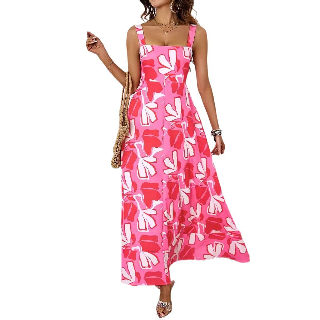 Damen Maxikleid mit modernem Blumendesign und schmeichelnder Silhouette Drune
