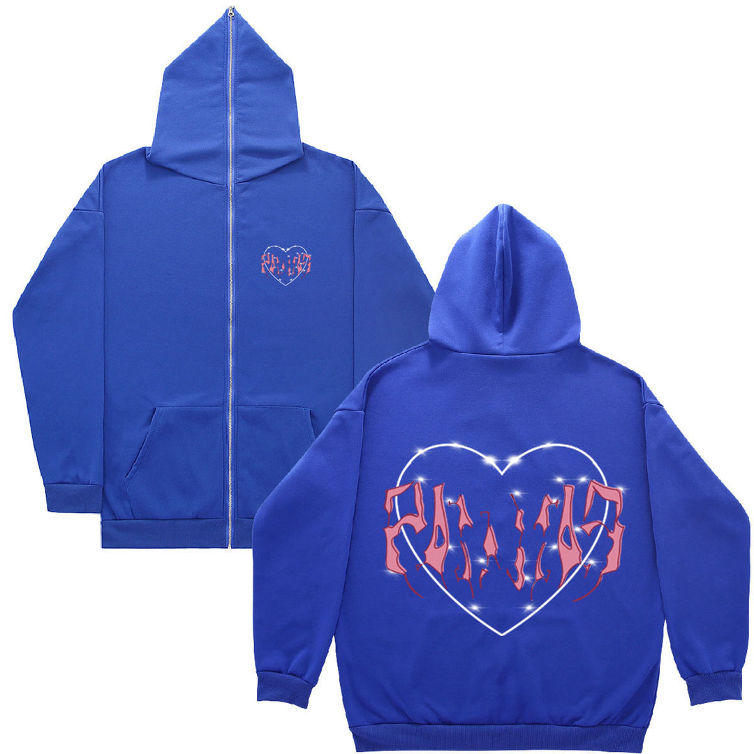 Damen Kapuzenjacke mit einzigartigem Herzdesign und durchgehendem Reißverschluss Drune