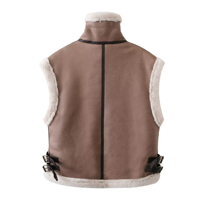 Damen modische Weste mit kuscheligem Innenfutter und eleganten Details Drune
