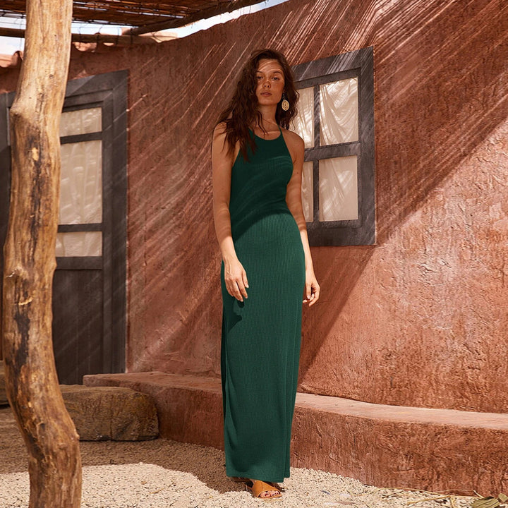 Damen Maxikleid mit edler Rippstruktur und figurbetontem Schnitt Drune