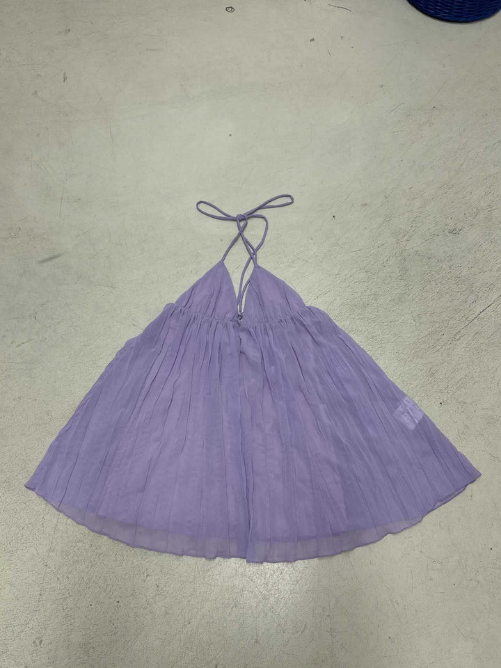 Damen Plissiertes Strandkleid mit verstellbarem Halterdesign und elegantem V-Ausschnitt Drune