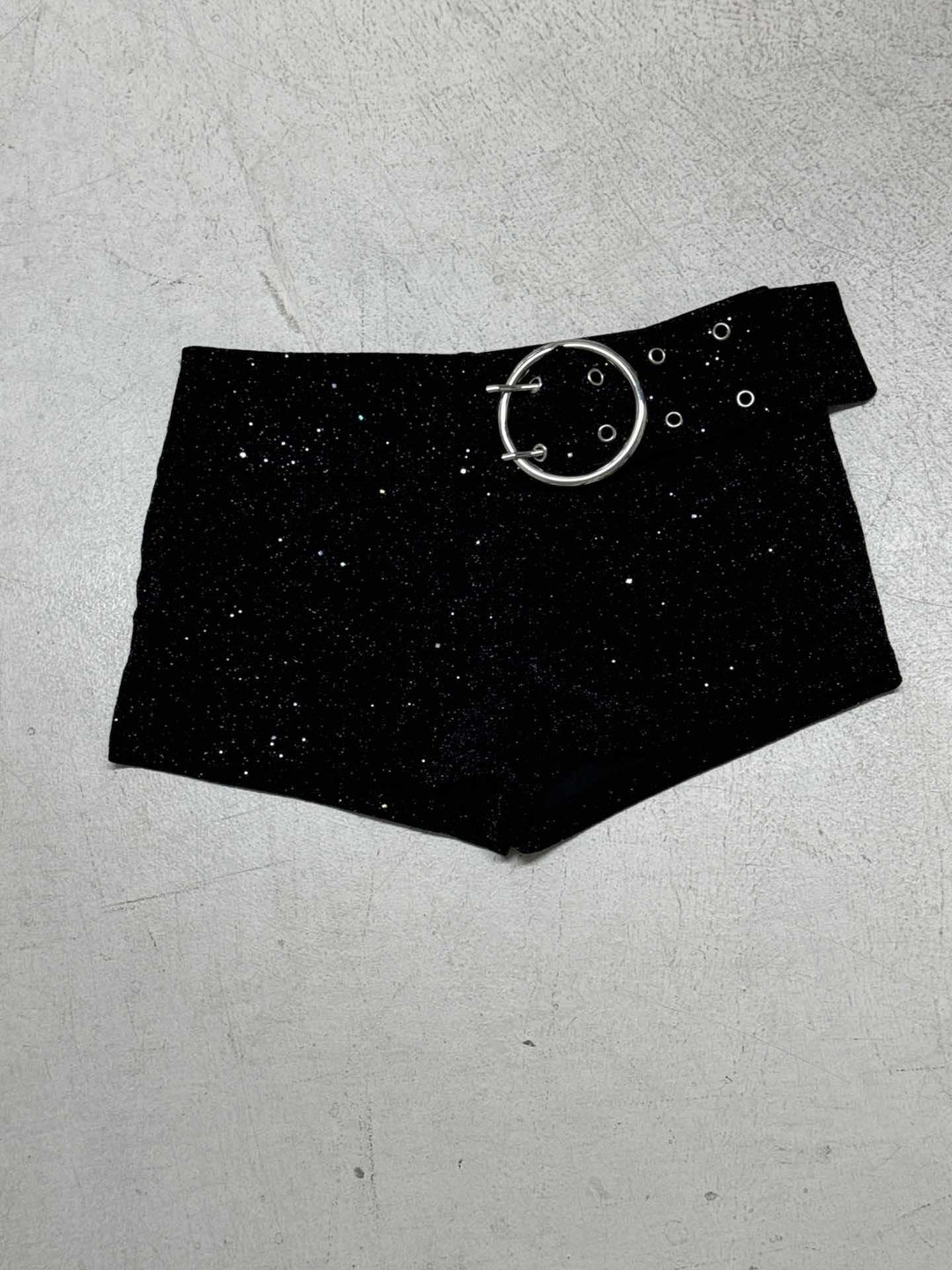 Damen Glitzernde Mini-Shorts mit dekorativer Schnalle und funkelndem Design Drune