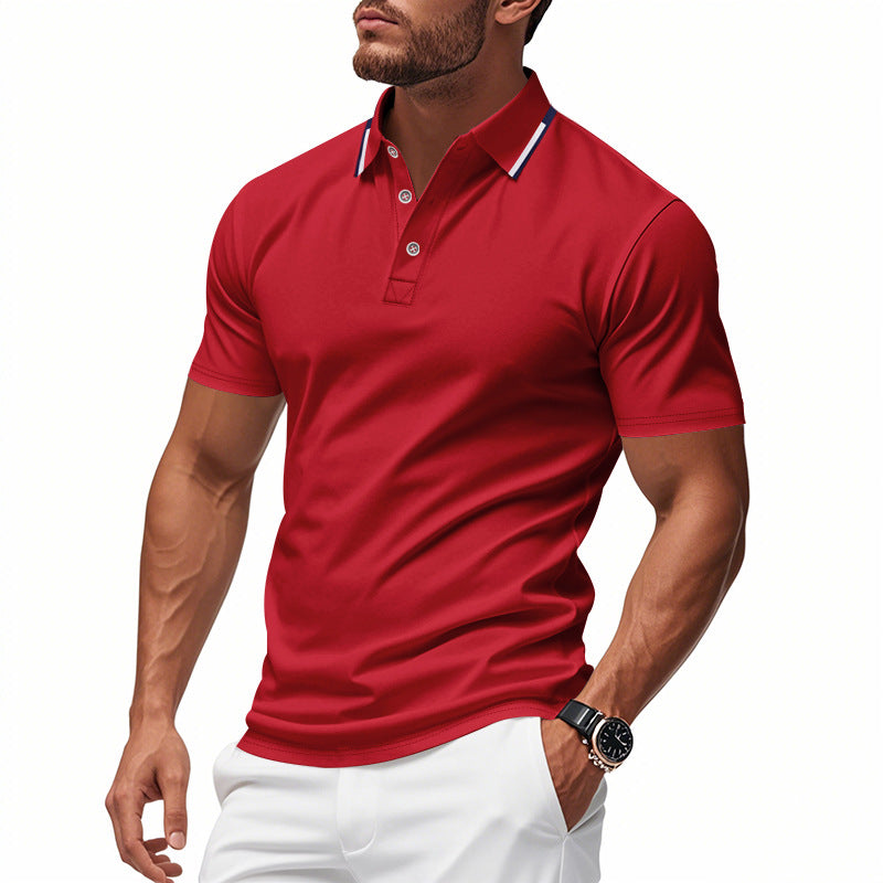 Herren Polo-Shirt mit modernem Kragen und atmungsaktiver Struktur Drune