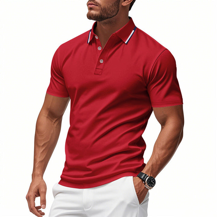 Herren Polo-Shirt mit modernem Kragen und atmungsaktiver Struktur Drune