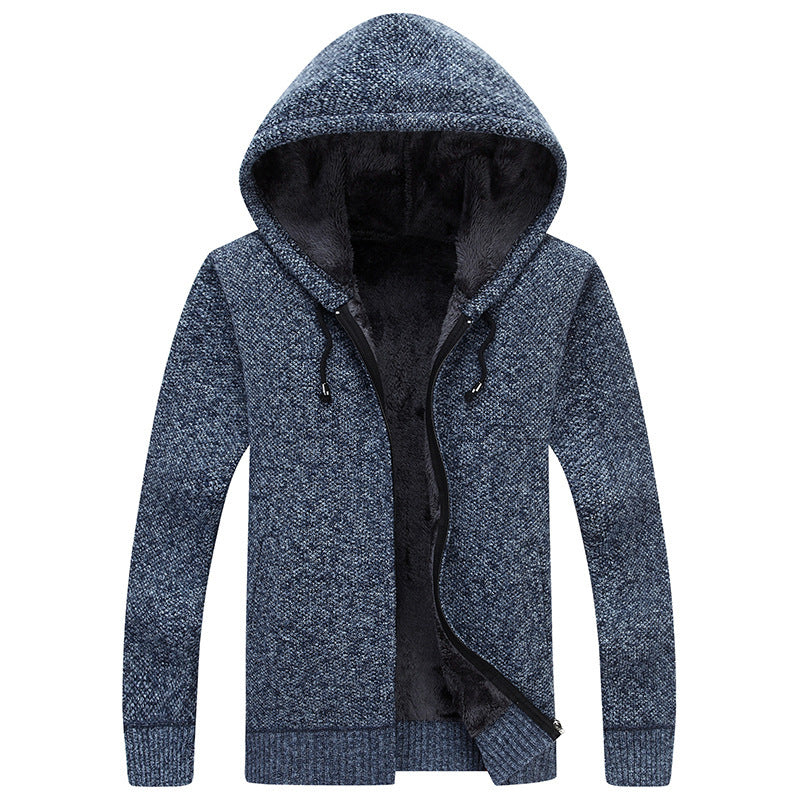 Herren bequeme Fleece-Jacke mit Kapuze und weichem Innenfutter Drune