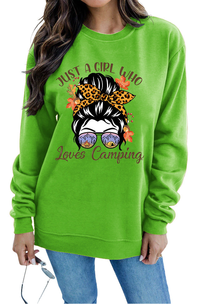 Damen Sweatshirt mit künstlerischem Campingmotiv Drune
