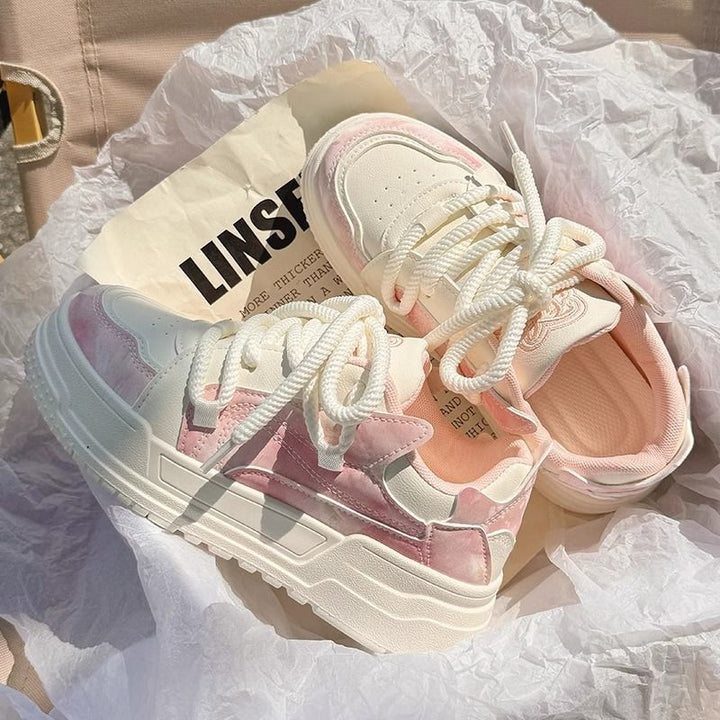 Damen modische Sneaker mit innovativem Plateau-Design und atmungsaktiver Obermaterial-Hybridstruktur Drune