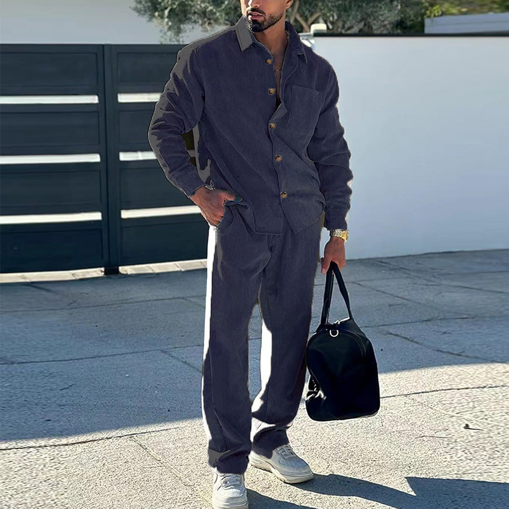Herren lässiges Hemd und Freizeithose Set Drune
