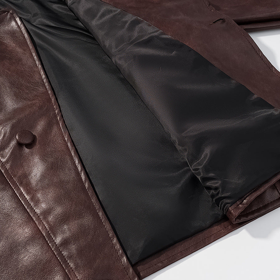 Damen Kunstlederjacke im modernen Schnitt mit lässigen Taschen Drune
