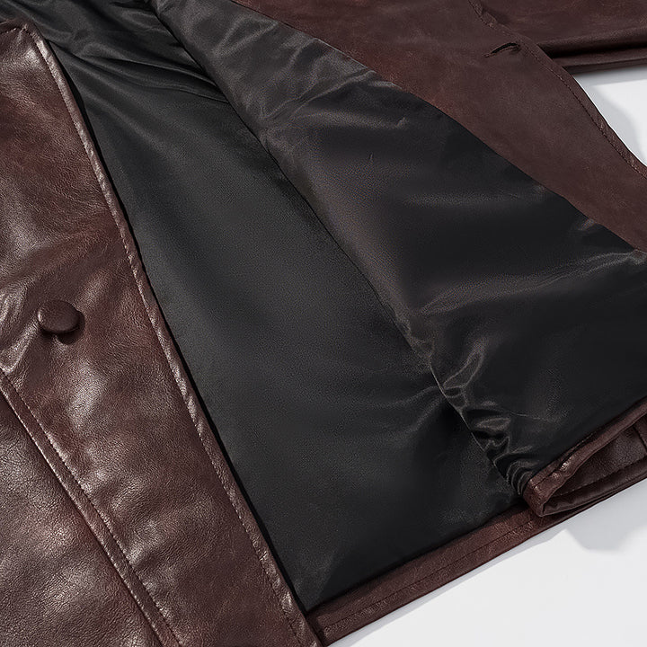 Damen Kunstlederjacke im modernen Schnitt mit lässigen Taschen Drune