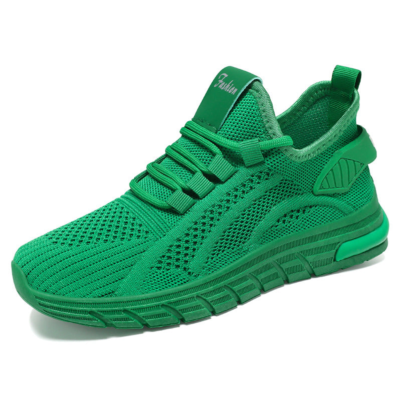 Unisex nan ultraleichte Strick-Laufsneaker mit nahtlosem Sockenschaft und stoßdämpfender gewellter Laufsohle Drune