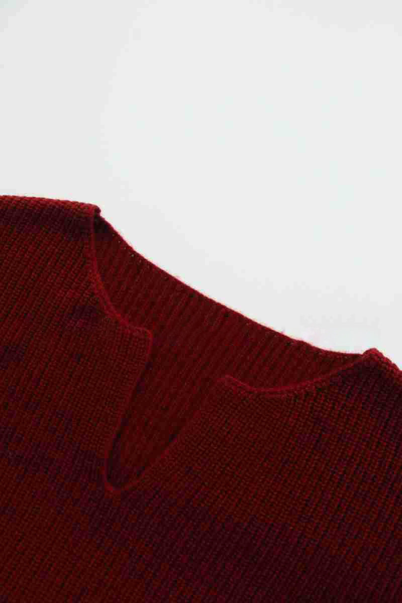 Damen lässiges Strickoberteil mit V-Ausschnitt Drune