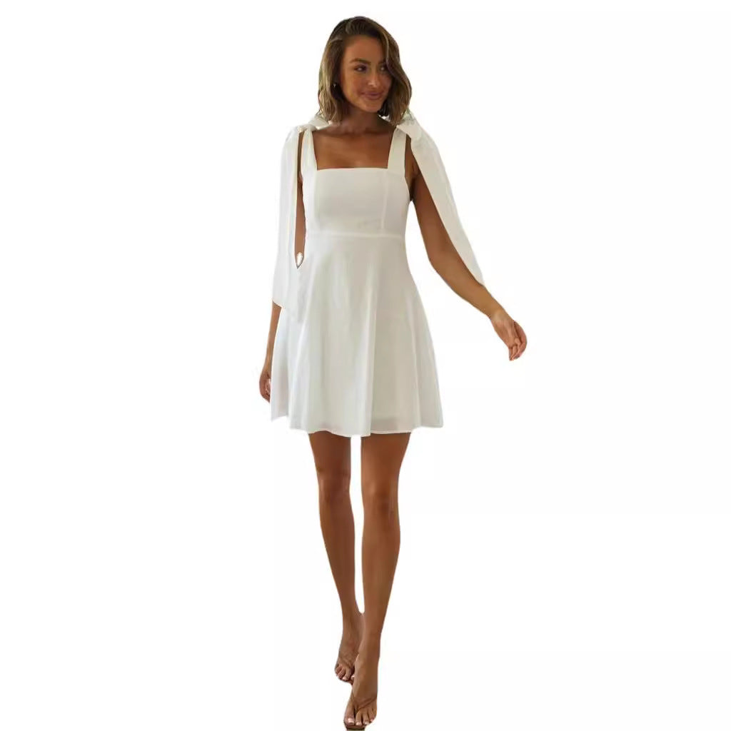 Damen Trägerkleid mit lässigen Schleifendetails Drune
