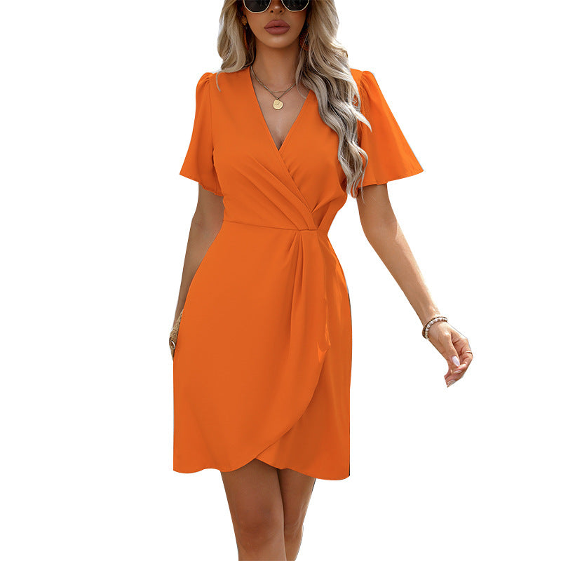 Drune | Taillienverstellbares Ein-Schritt Rock Kurzarm Polyester Kleid