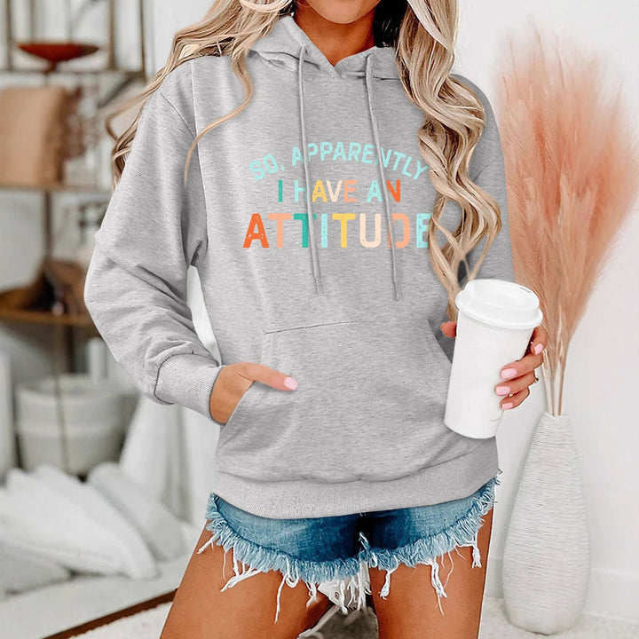 Damen Kapuzenpullover mit kreativem Schriftzug und lässiger Passform Drune