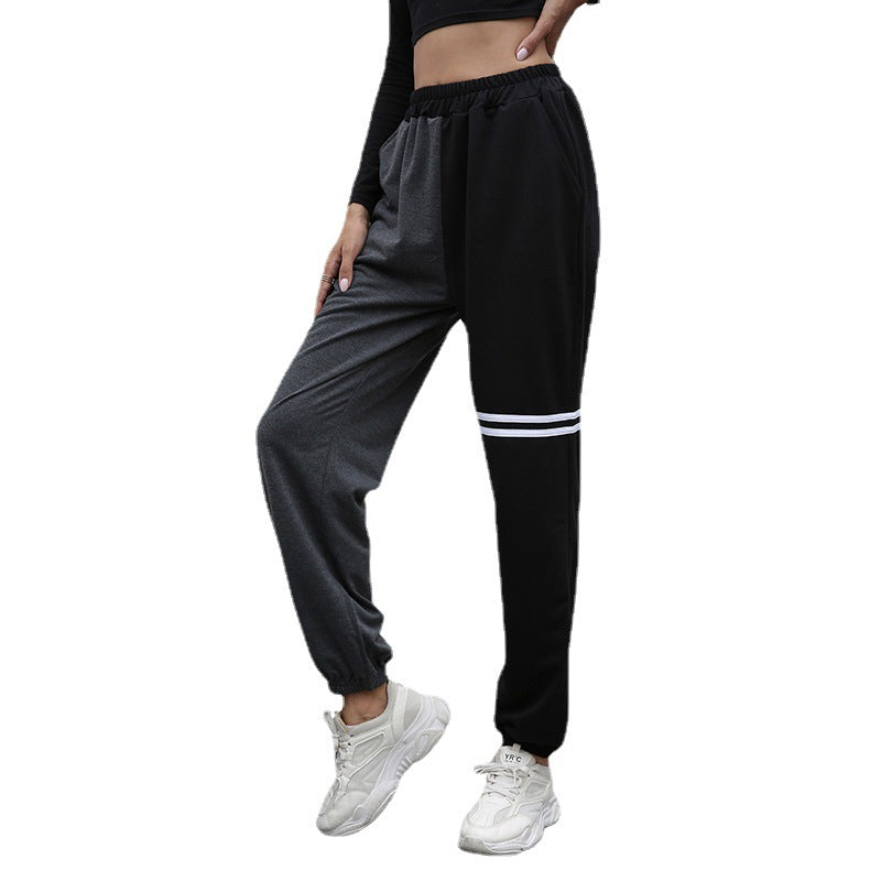 Damen sportliche Freizeithose mit seitlichen Eingrifftaschen und elastischem Bund Drune