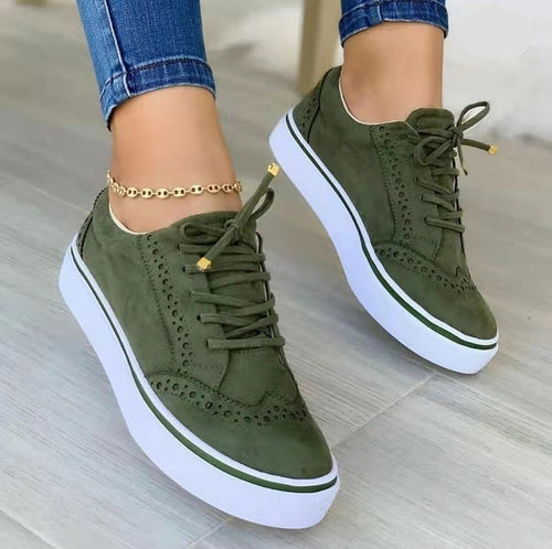 Damen modische Sneaker mit eleganten Brogue-Details Drune