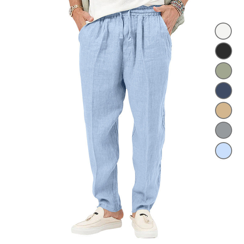 Herren Leichte Leinenhose mit elastischem Bund und praktischen Eingrifftaschen Drune