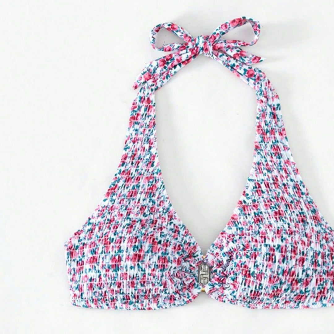 Damen Triangel-Bikini-Set mit verspielten Rüschendetails Drune