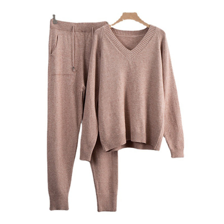 Damen Kuscheliges Strickset mit V-Ausschnitt und Relaxed Fit Drune
