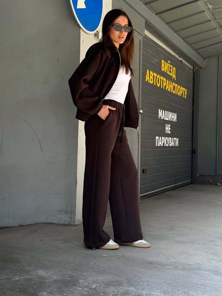 Damen Sportliches Oversized-Jogginganzug mit Kapuze und elastischem Bund Drune