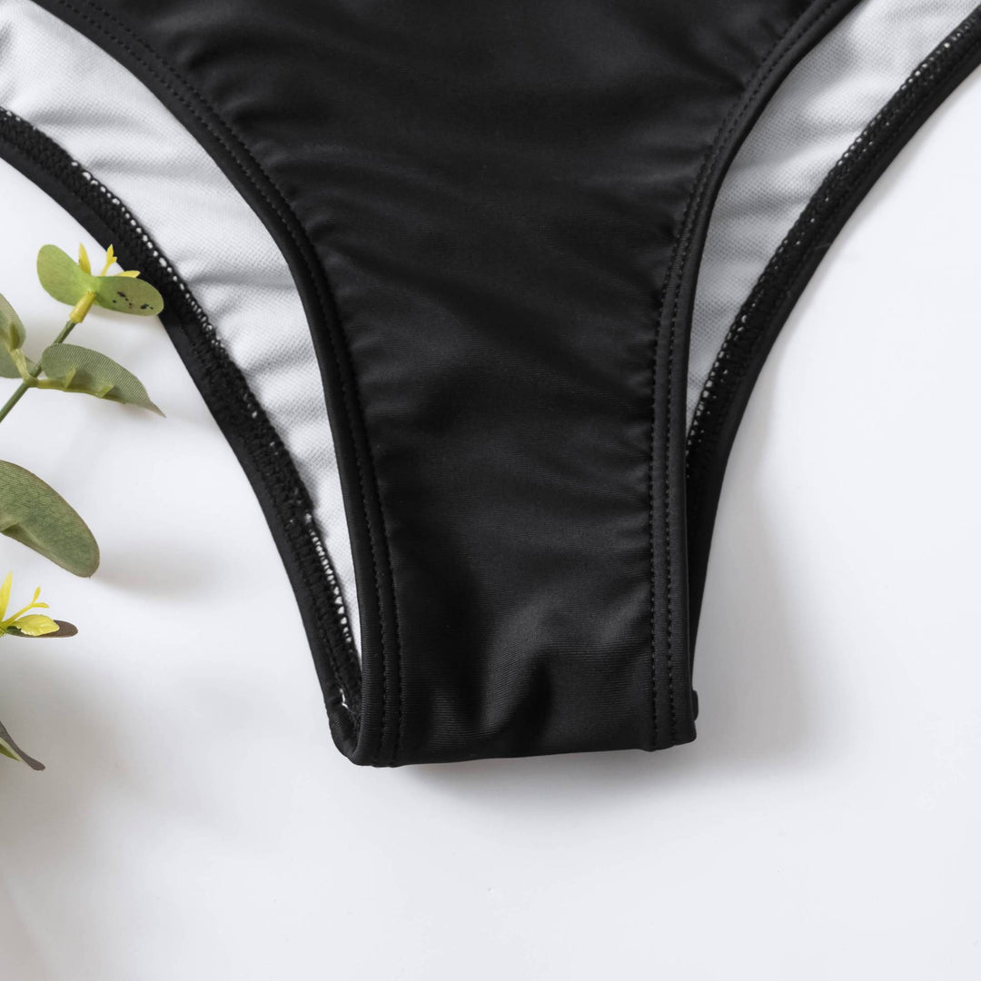 Damen Crop-Bikini mit asymmetrischem Design und hohem Bund Drune
