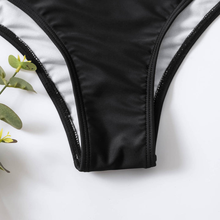 Damen Crop-Bikini mit asymmetrischem Design und hohem Bund Drune