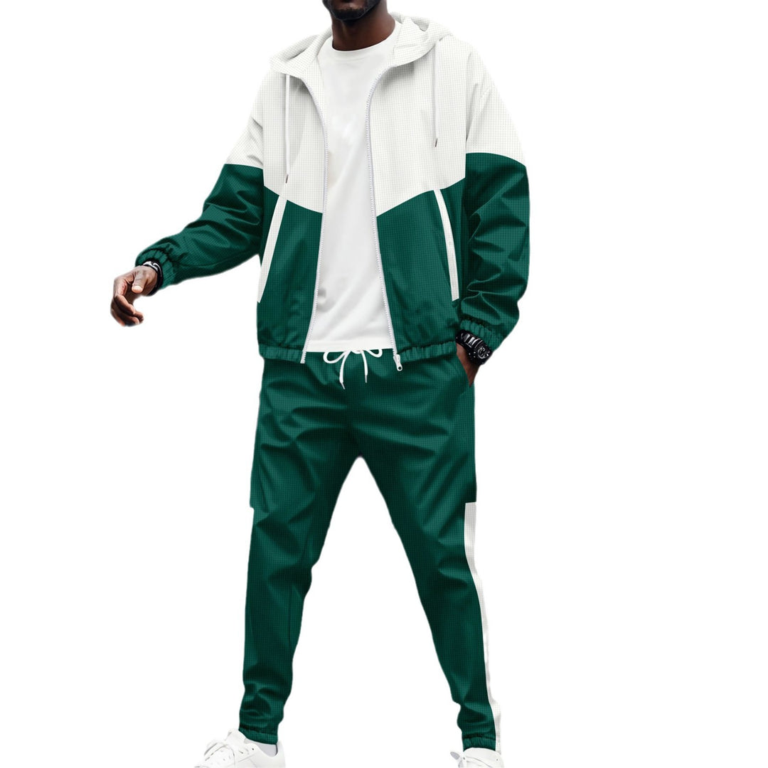 Herren sportliches Outdoor-Set mit atmungsaktiven Materialien und stylischem Farbblockdesign Drune