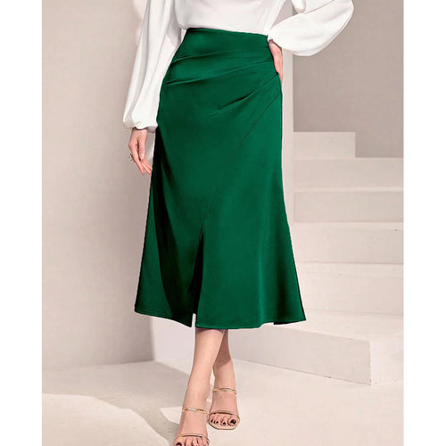 Damen Midirock mit asymmetrischem Schnitt und elegantem Schlitz Drune