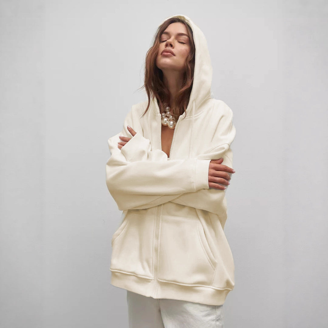 Damen kuscheliger Kapuzenpullover mit extra weitem Schnitt und optimalem Tragekomfort Drune