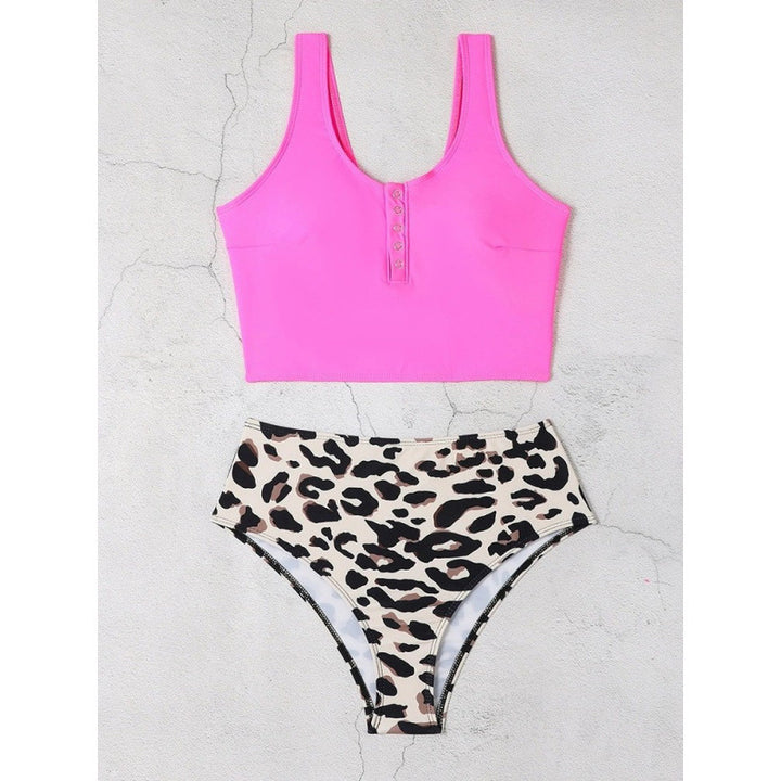 Damen Bikini-Set mit modischem Cropped-Oberteil und hoch geschnittenem Unterteil Drune