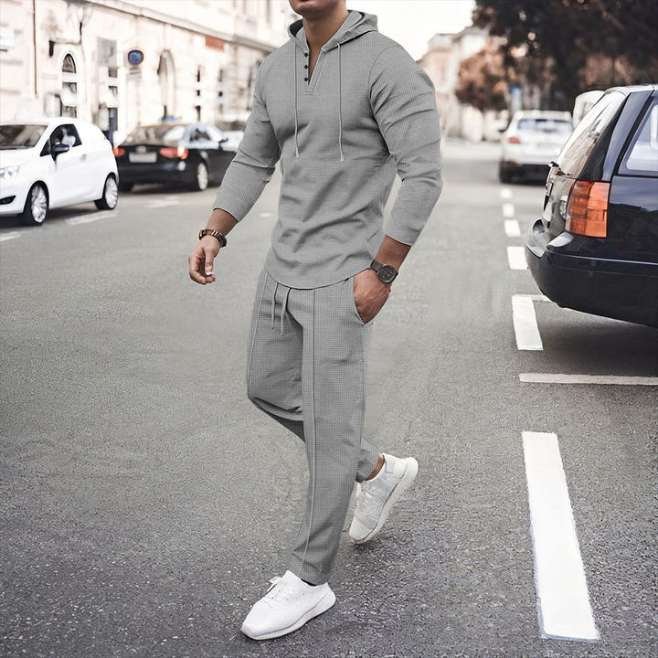 Herren sportliches Hoodie und Jogginghose Set mit atmungsaktiver Struktur Drune