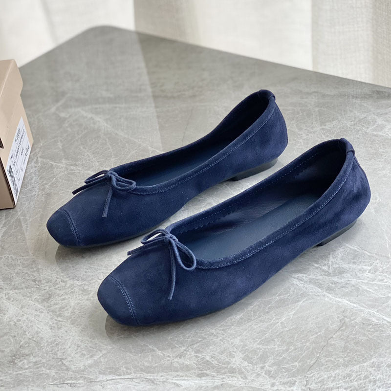 Damen Flache Ballerinas mit zierlichem Schleifenakzent Drune
