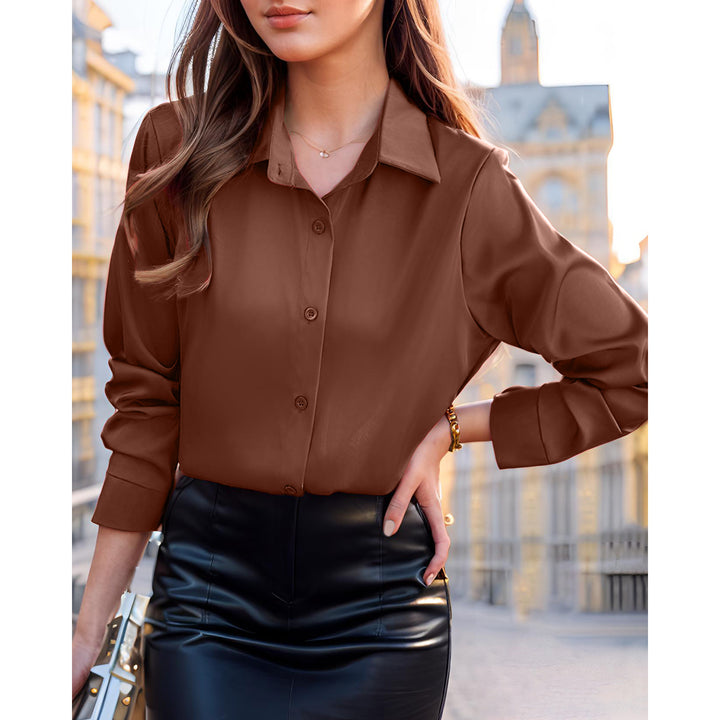 Damen Elegante und leichte Bluse mit komfortablem Schnitt und feinem Glanz Drune