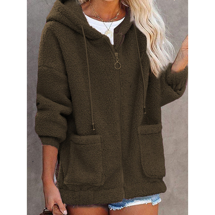 Damen Fleece-Hoodiejacke mit praktischen Taschen und hochwertiger Kapuze Drune