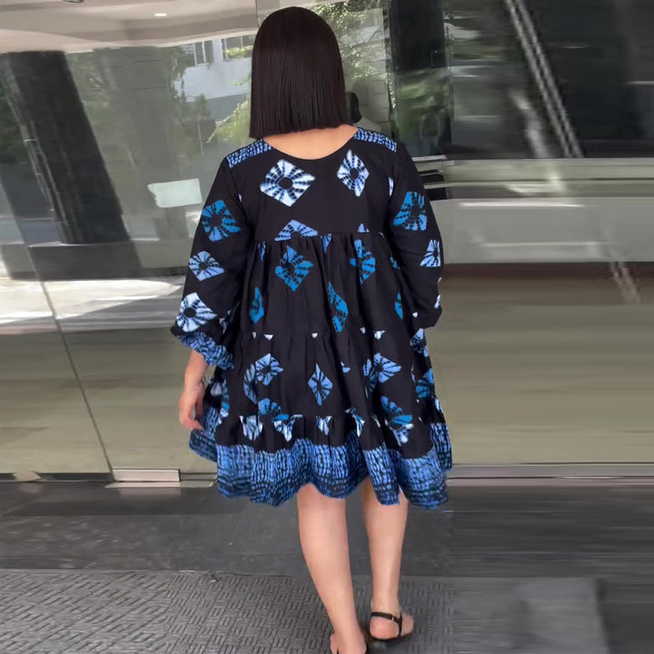 Damen Freizeitkleid mit lässigem Schnitt und voluminösen Ärmeln Drune