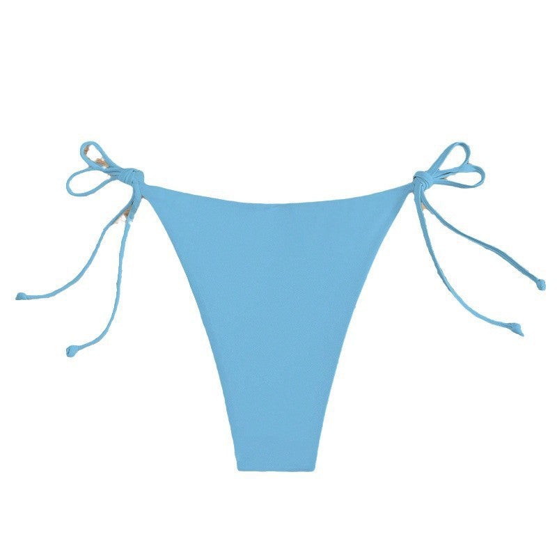 Damen Hoch geschnittene Bikini-Hose mit verstellbaren Bindebändern Drune