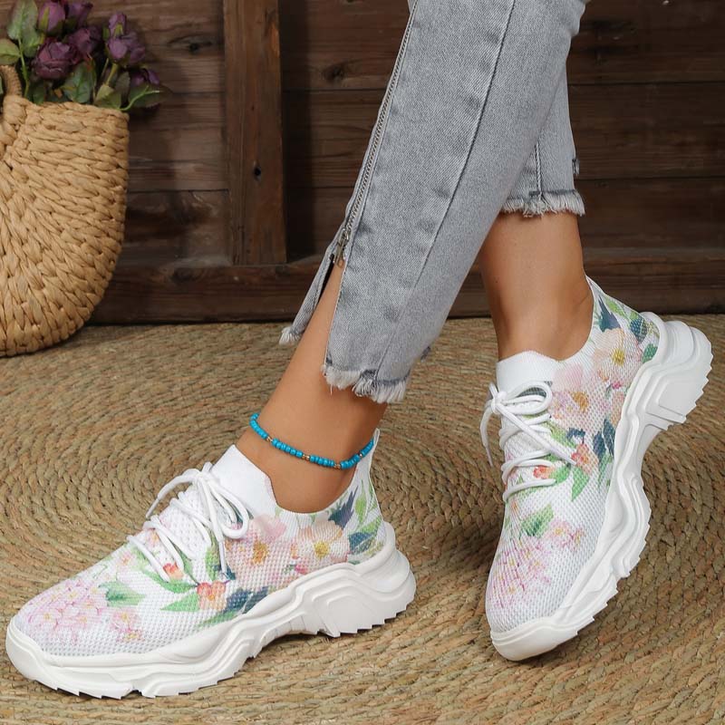 Drune | Breite Sneaker Mit Blumenmuster Für Damen