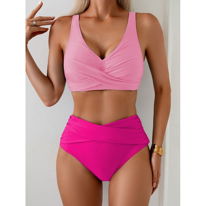 Damen Hochtailliertes Bikini-Set mit raffiniertem Wickeldesign Drune