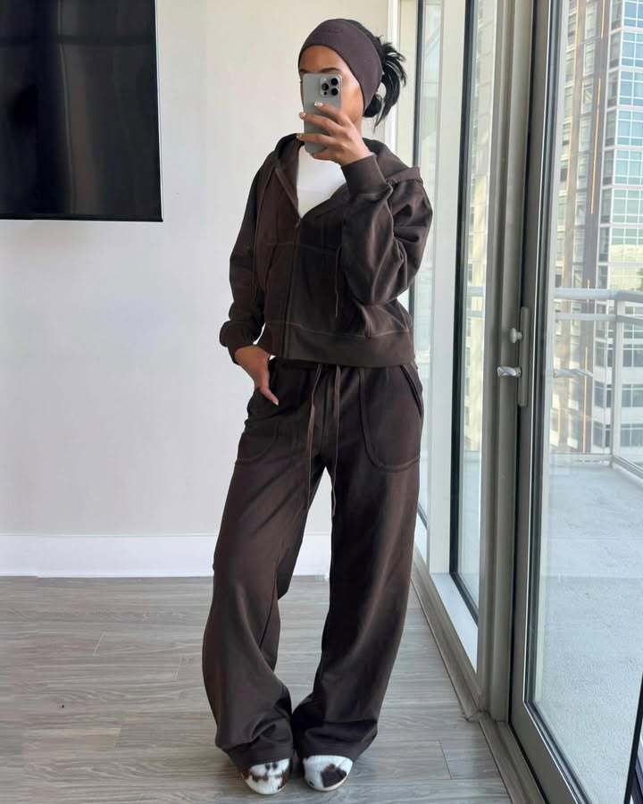 Damen lässiger Hoody- und Freizeithosen-Set Drune