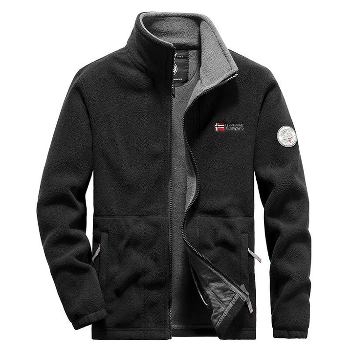 Herren nan hochwertige Microfleece-Outdoorjacke mit Stehkragen, durchgehendem Reißverschluss und isolierendem Fleece-Innenfutter Drune