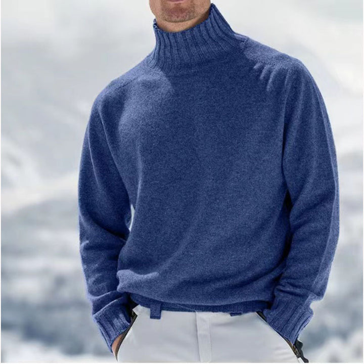 Herren Rollkragenpullover aus hochwertiger Wolle mit strukturierten Details Drune