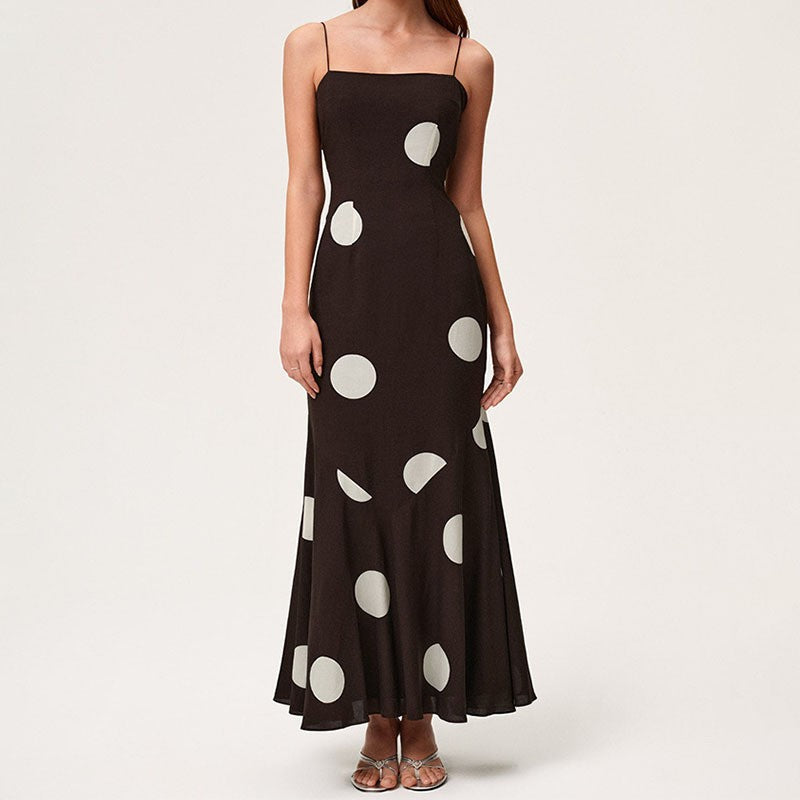 Damen Maxikleid mit elegantem Polka-Dot-Muster Drune